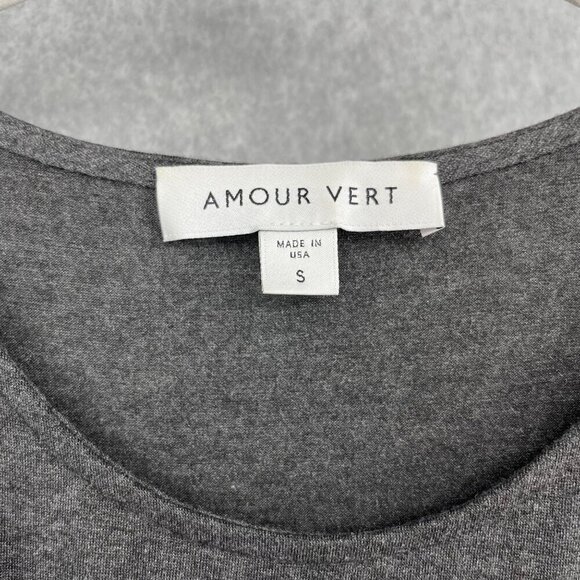 Amour Vert Denver Wrap Dress Size S Gray Modal Blend Made in USA Soft Stretch - Picture 4 of 9
